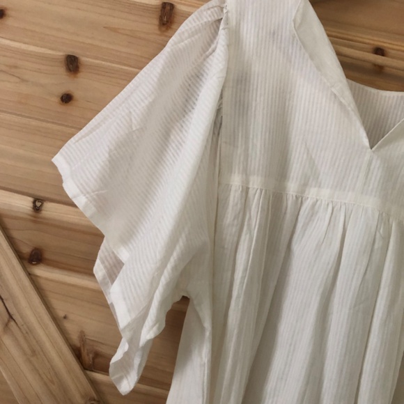 Emerson Fry India Collection Organic Cotton Basalie Dress S Dobby Stripe White - Picture 6 of 15